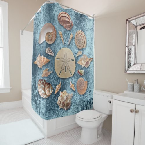 Seashells Collection Mandala Shower Curtain