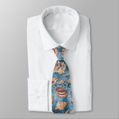 Seashells collection neck tie