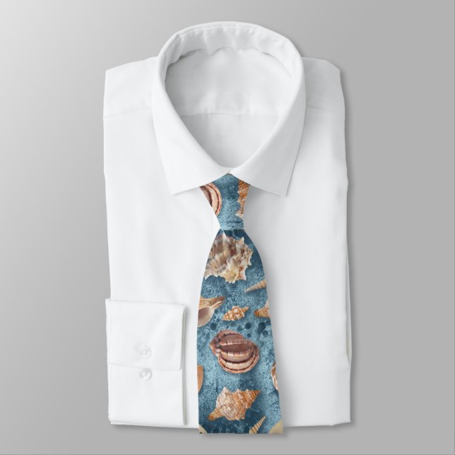 Seashells collection neck tie (Tied)