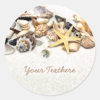 Seashells Custom Stickers by CarriesCamera at Zazzle