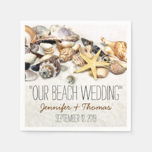 Seashells Custom Wedding Napkins