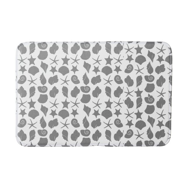 Seashells dark gray bath mat (Front)