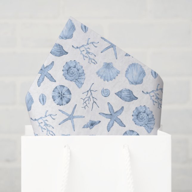Seashells Decoupage Tissue Paper (Gift Bag)