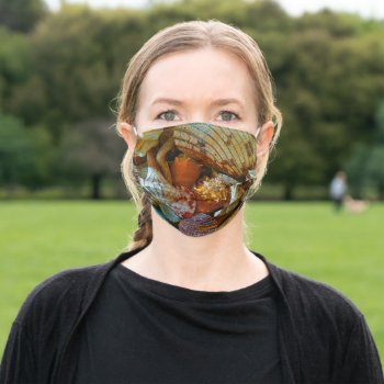 Seashells Design Adult Cloth Face Mask by macdesigns2 at Zazzle