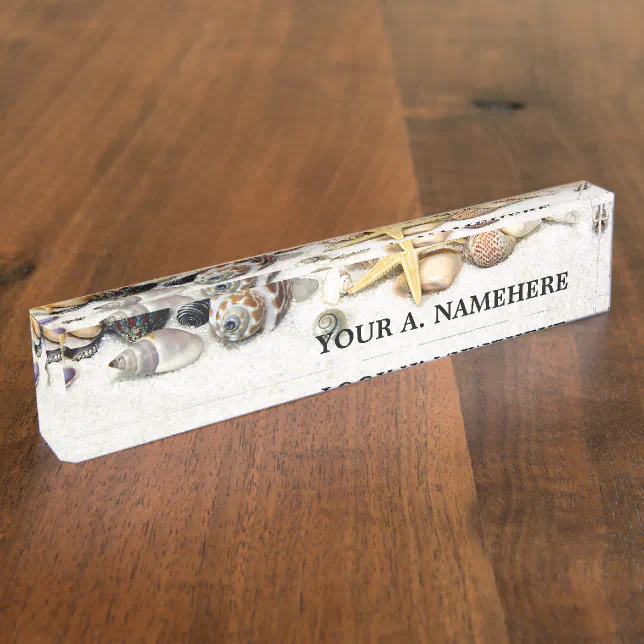 Seashells Desk Nameplate Zazzle