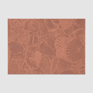 Seashells Earth Tone Terracotta  Ocean Beach Tissue Paper