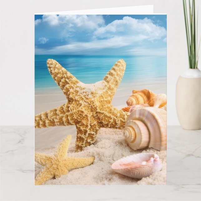 Seashells Folded Greeting Card (Front)