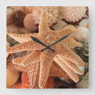 Seashells for sale Zihuatanejo, Mexico Square Wall Clock