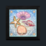 Seashells Gift Box<br><div class="desc">Seashells gift box,  t-shirts,  gifts, apparel by ArtMuvz Illustration. Matching sea shell gifts,  beach apparel. To personalize add your name or text to this seashell gift box.</div>