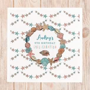 Seashells Girls Birthday Beach Party Napkins