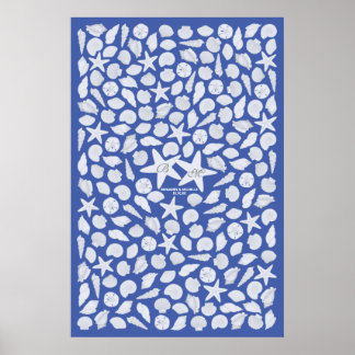 Seashells Guest Book Poster - 200 Spaces