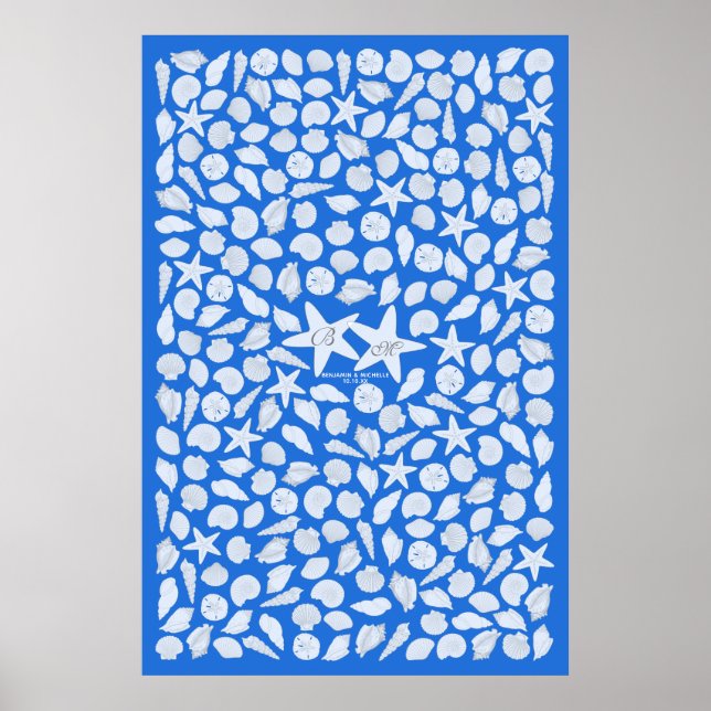 Seashells Guest Book Poster - 250 Spaces (Front)