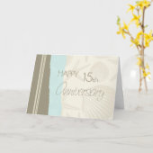 Seashells Happy 15th Wedding Anniversary Card (Yellow Flower)