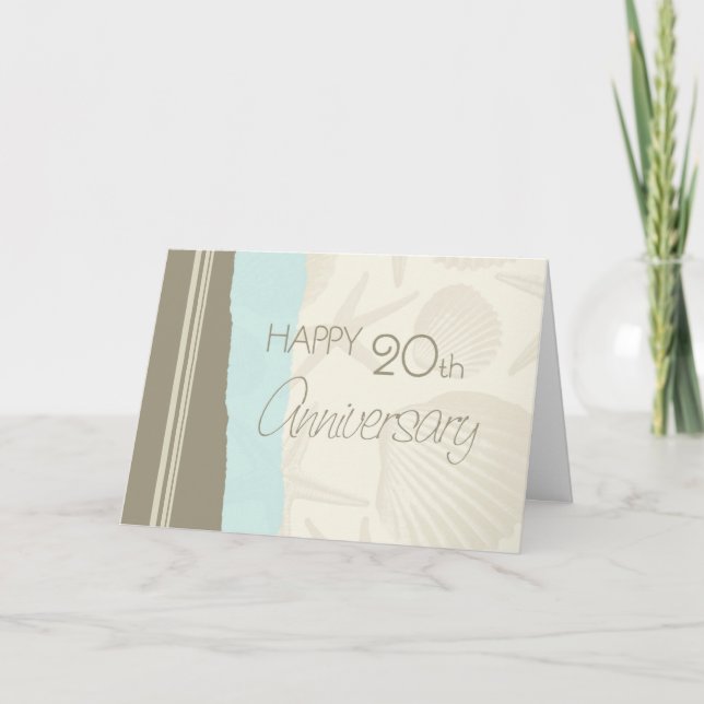 Seashells Happy 20th Wedding Anniversary Card (Front)