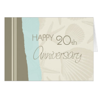 Seashells Happy 20th Wedding Anniversary Card