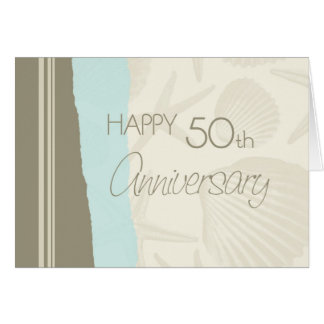 Seashells Happy 50th Wedding Anniversary Card