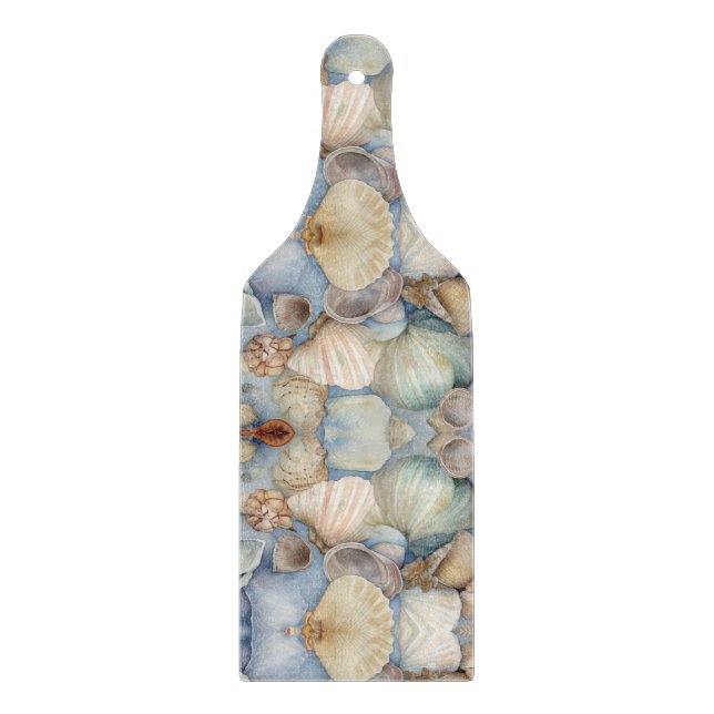 Seashells illustration cutting board (Front)