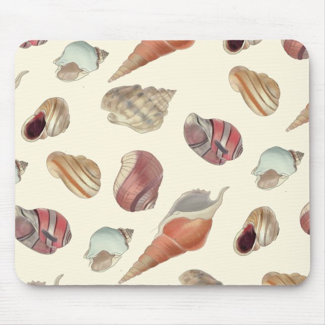 Seashells Illustration Mouse Pad (Front)