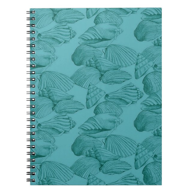 Seashells in Aqua Notebook (Front)