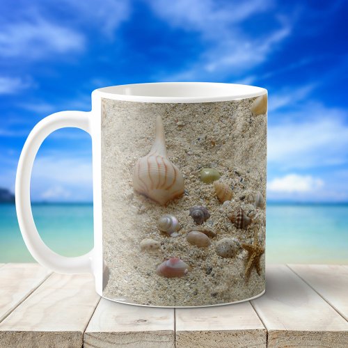 Seashells In Beach Sand Coffee Mug