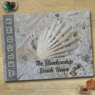 Seashells in Concrete Custom Beach House Doormat