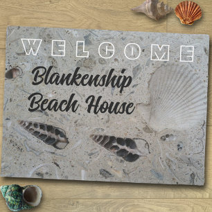 Seashells in Concrete Custom Beach House Doormat