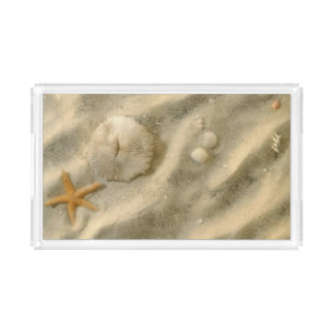 Seashells In Sand Acrylic Tray