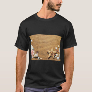 Seashells in Sand Coastal Print Tee