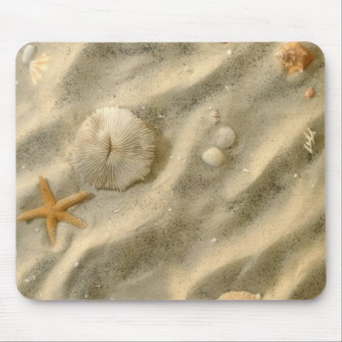 Seashells In Sand Mouse Pad