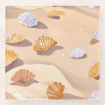 Seashells in the Sand | Beach Ocean Watercolor