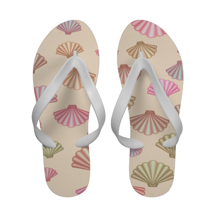 Seashells In The Sand Flip Flops