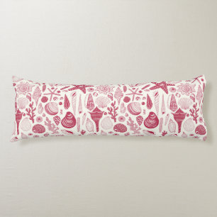 Seashells in Viva Magenta- Color of the Year 2023 Body Pillow