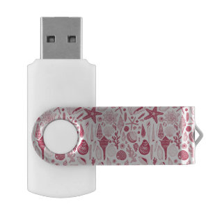 Seashells in Viva Magenta- Color of the Year 2023 Flash Drive