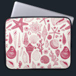Seashells in Viva Magenta- Color of the Year 2023 Laptop Sleeve<br><div class="desc">Hand-drawn vector pattern with sea shells</div>