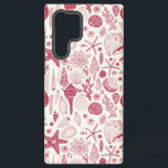Seashells in Viva Magenta- Color of the Year 2023 Samsung Galaxy S22 Ultra Case<br><div class="desc">Hand-drawn vector pattern with sea shells</div>