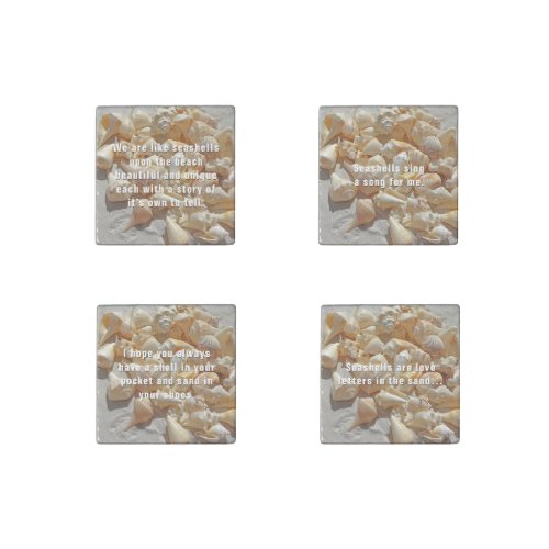 Seashells Inspirational Quote Stone Magnet