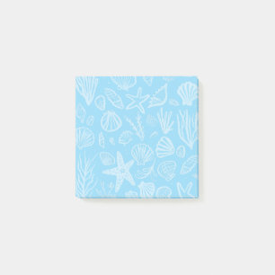 Seashells Light Blue Beach Shells Ocean  Post-it Notes