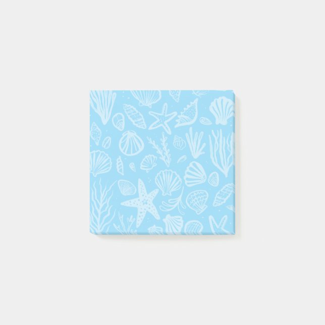 Seashells Light Blue Beach Shells Ocean  Post-it Notes (Front)