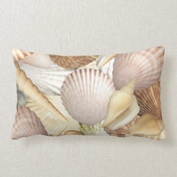 Seashells Lumbar Pillow by retroflavor at Zazzle