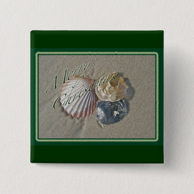 Seashells Merry Christmas Series Button (Front)