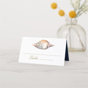 Seashells Message in a Bottle Beach Wedding Place Card