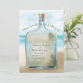 Seashells Message in a Bottle | Nautical Wedding Invitation | Zazzle
