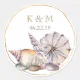 Seashells Message in a Bottle | Wedding Monogram Classic Round Sticker ...