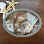 Seashells Monogrammed Coastal Beach Belt Buckle<br><div class="desc">A naturally beautiful photographic belt buckle featuring a creamy white and earthy orange natural seashell with personalized Monogram or Initials.
This is original beach photography by JLW_PHOTOGRAPHY.</div>