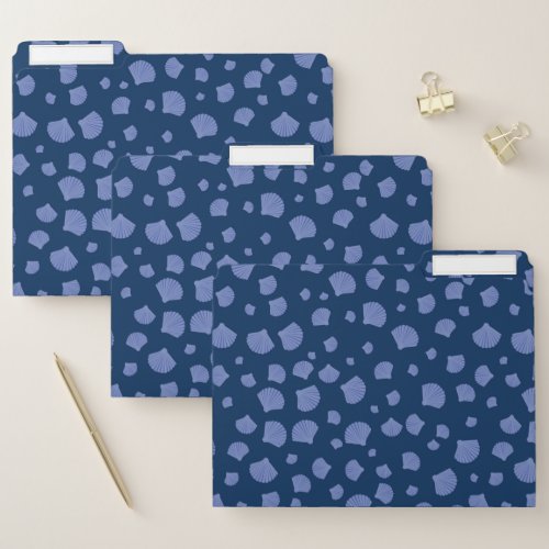 Seashells Navy Blue Beach Conch Collector Summer File Folder