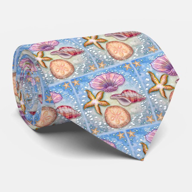 Seashells Neck Tie (Rolled)
