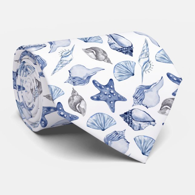 Seashells Neck Tie (Rolled)