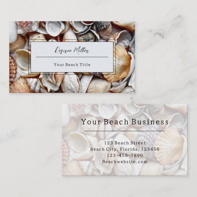 Seashells Ocean Beach Beautiful Business Card (Front/Back)