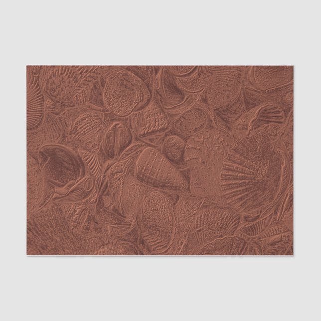 Seashells Ocean Beach Terracotta Earth Tone Tissue Paper (Front)