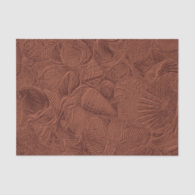 Seashells Ocean Beach Terracotta Earth Tone Tissue Paper